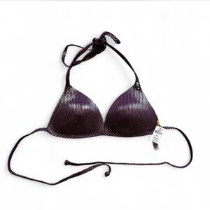 NWT VS PINK Shimmer Purple Bikini Top